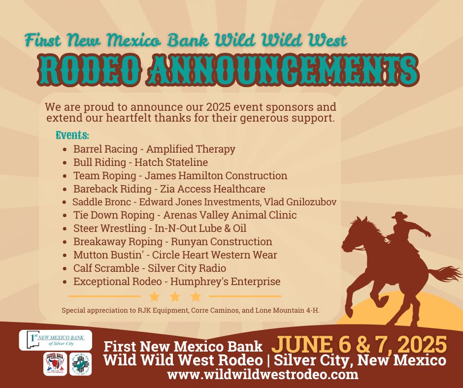 Announcing our 2025 Event Sponsors – Wild Wild West Rodeo